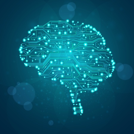 circuit board background, technology illustration, form of brainの写真素材
