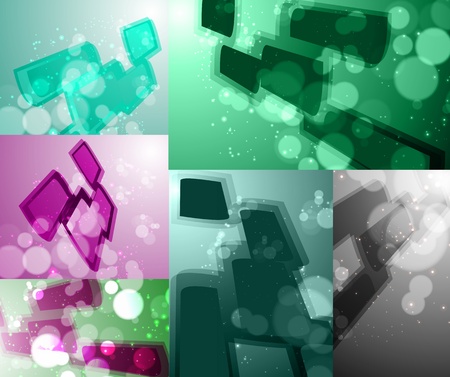 set for abstract background, stylish futuristic illustrationの写真素材