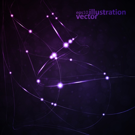 Abstract vector background, shiny space, futuristic wave illustration のイラスト素材