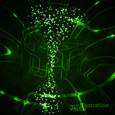 Abstract vector background, shiny space, technology illustration のイラスト素材
