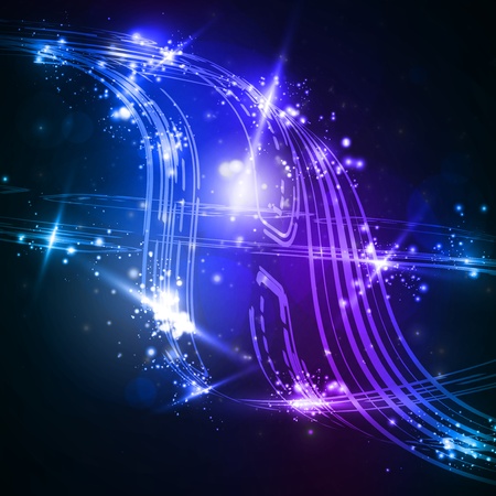 Abstract background, shiny space, futuristic wave illustrationの写真素材