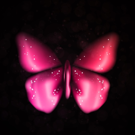 Shiny abstract butterfly, futuristic colorful illustrationの写真素材