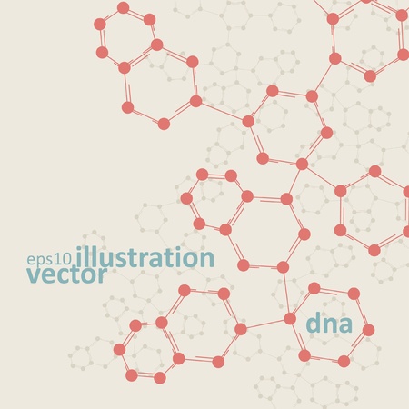 Retro dna, vintage molecule, cell illustration のイラスト素材