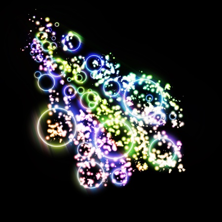Abstract background, colorful lights bubble, dynamic element の写真素材