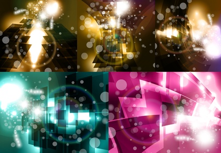 set for abstract background, stylish futuristic illustrationの写真素材