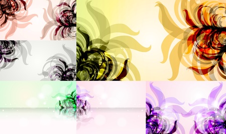 set for floral background, abstract stylish illustrationの写真素材