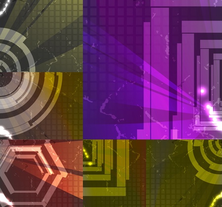 set for abstract background, technology futuristic illustrationの写真素材
