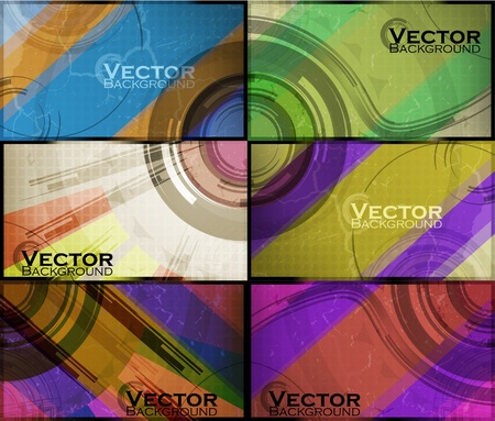set for abstract vector background, technology futuristic illustration のイラスト素材