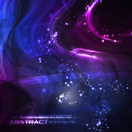 Abstract vector background, shiny space, futuristic wave illustration eps10のイラスト素材