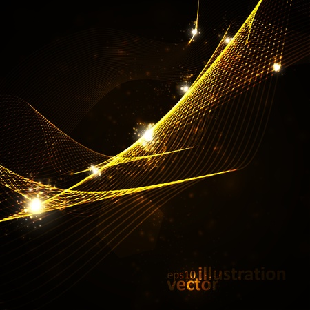 Abstract vector background, shiny space, futuristic wave illustration のイラスト素材