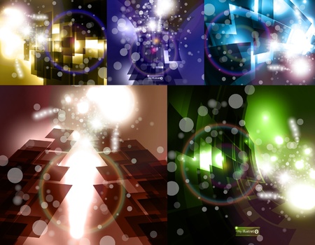 set for abstract background, stylish futuristic illustrationのイラスト素材