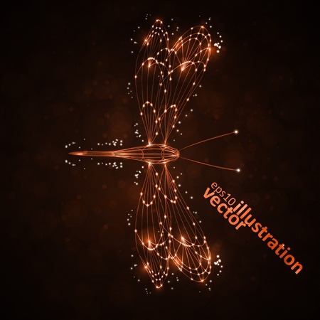 Shiny abstract dragonfly, technology energy illustration のイラスト素材