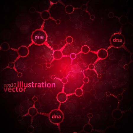 Futuristic dna, abstract molecule, cell illustrationのイラスト素材