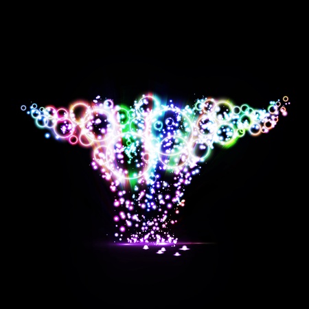 Abstract background, colorful lights bubble, dynamic element.の写真素材