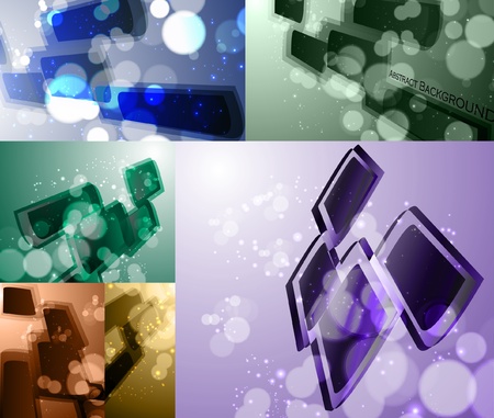 set for abstract background, stylish futuristic illustration のイラスト素材