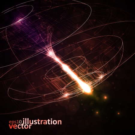 Abstract technology, vector technical drawing, shiny space backgroundのイラスト素材
