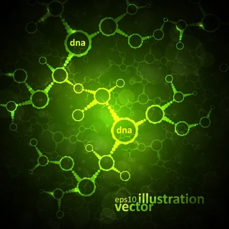 Futuristic dna, abstract molecule, cell illustrationのイラスト素材