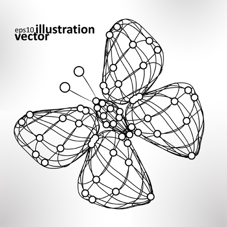 Shiny abstract butterfly, technology energy illustration.のイラスト素材