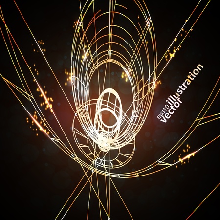 Abstract technology,technical drawing, shiny space background.のイラスト素材