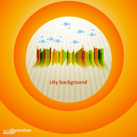 Colorful city silhouette background.のイラスト素材