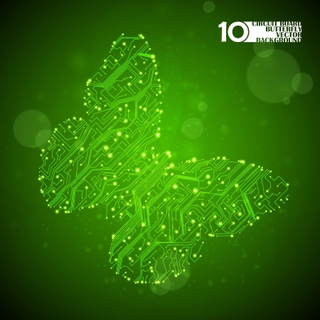 Circuit board vector background, technology illustration, butterfly illustration eps10のイラスト素材