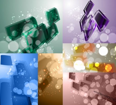 set for abstract background, stylish futuristicのイラスト素材