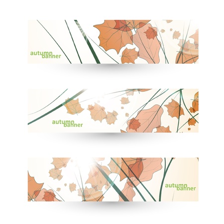 Autumn banner set, vector illustration eps10のイラスト素材