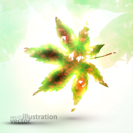 Abstract autumn leaf on colorful backgroundのイラスト素材