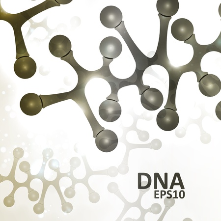 Futuristic dna, abstract molecule, cell illustrationのイラスト素材