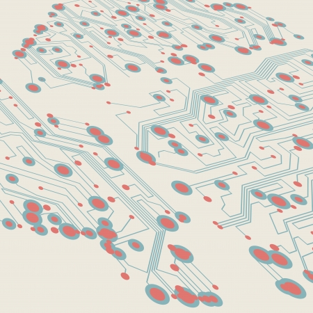 Retro circuit board background, vintage technology illustration の写真素材