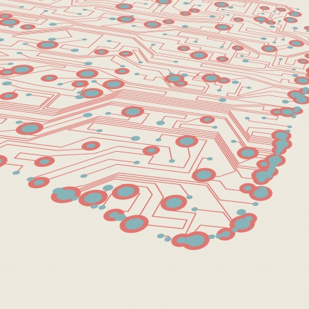 Retro circuit board background, vintage technology illustration の写真素材