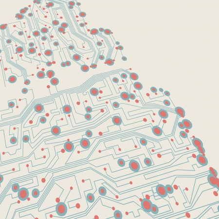 Retro circuit board background, vintage technology illustration の写真素材