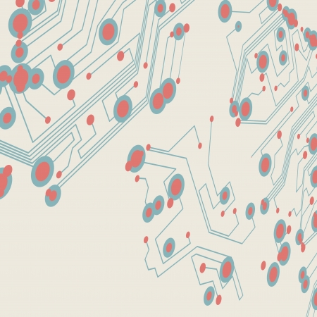 Retro circuit board background, vintage technology illustration の写真素材