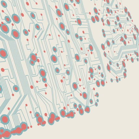 Retro circuit board background, vintage technology illustration の写真素材