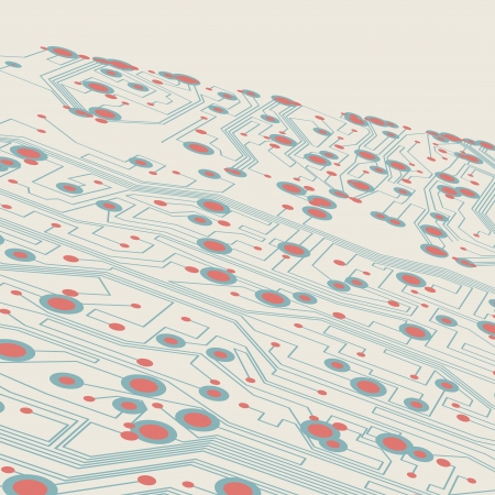 Retro circuit board background, vintage technology illustration の写真素材