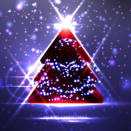 Abstract Christmas tree on the colorful background, illustrationのイラスト素材