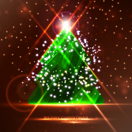 Abstract Christmas tree on the colorful background, illustrationのイラスト素材