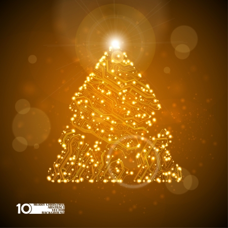 circuit board background, technology illustration, christmas tree のイラスト素材
