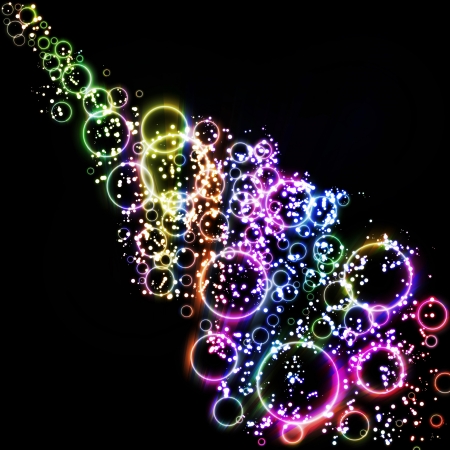 Abstract backgroun, colorful lights bubble, dynamic element の写真素材