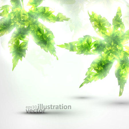 Abstract autumn leaf on colorful background, vector illustration のイラスト素材