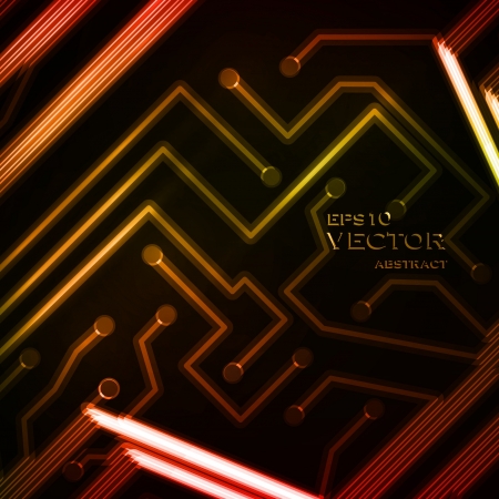 Neon circuit board, abstract background, technology illustrationのイラスト素材