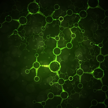 Futuristic dna, abstract molecule, cell illustrationの写真素材