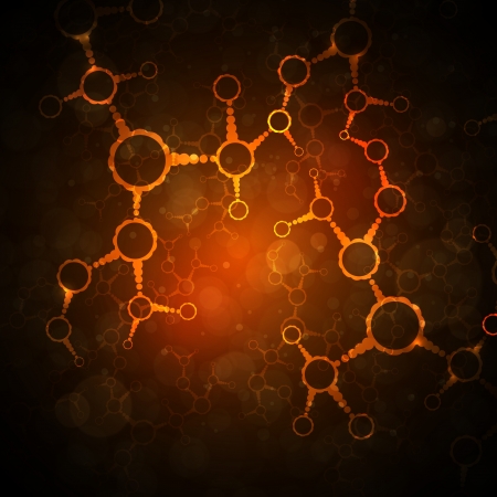 Futuristic dna, abstract molecule, cell illustrationの写真素材