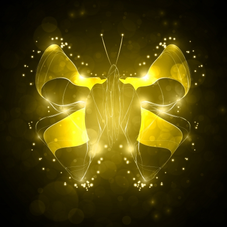 Shiny abstract butterfly, futuristic wave illustrationの写真素材
