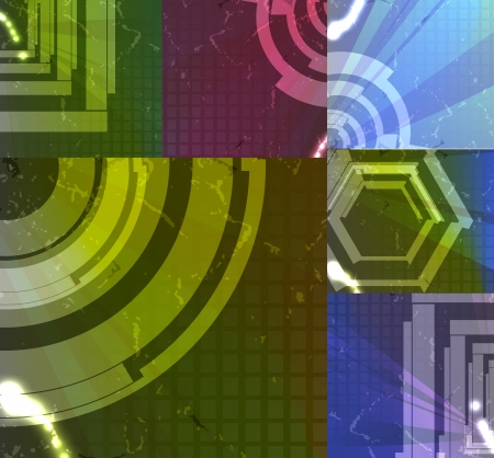 set for abstract background, technology futuristic illustration の写真素材