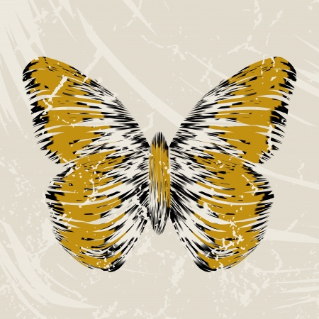 retro butterfly on old background, colorful abstract illustrationの写真素材