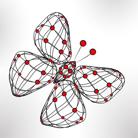 Shiny abstract butterfly, technology energy illustrationの写真素材