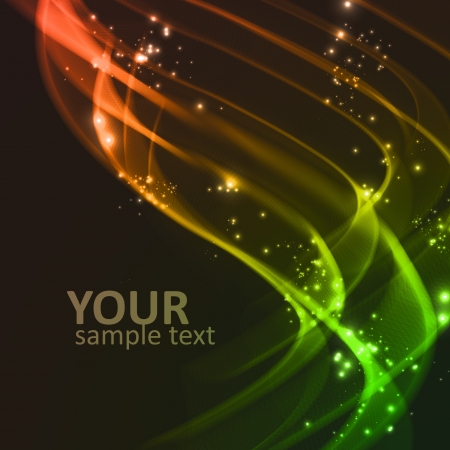 Abstract  background, futuristic wavy lines illustration, bright elements - editables のイラスト素材