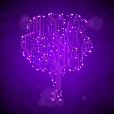 circuit board background, technology illustration, form of tree の写真素材