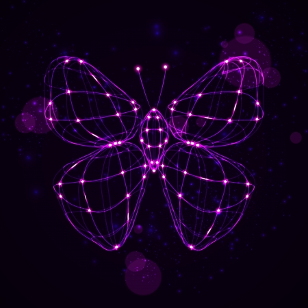 Shiny abstract butterfly, technology energy illustrationの写真素材